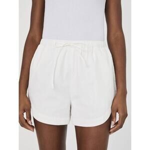 French Connection Alexis Cotton Drawstring Shorts White S NWT Clean Girl Minimal